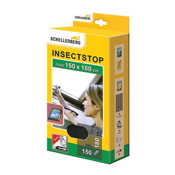 SCHELLENBERG ZAŠČITNA MREŽA PROTI INSEKTOM Z ZADRGO 150X180 CM ANTRACIT