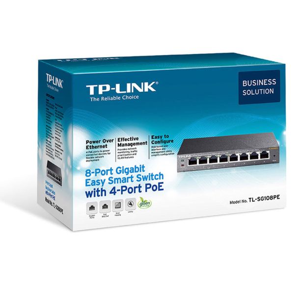 MREŽNI USMERNIK (ROUTER) TP-LINK LAN 8 PORT TL-SG108PE GIGABIT 4 POE