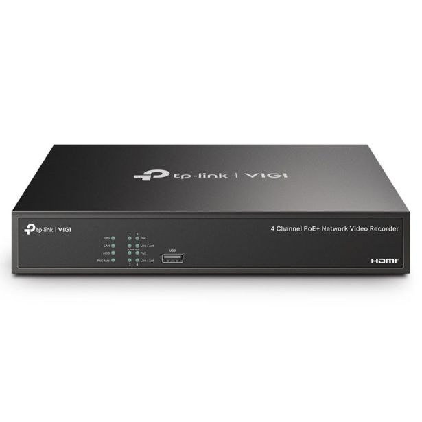 MREŽNI USMERNIK (ROUTER) TP LINK MINI VIGI NVR1004H-4P- 2TB 4CHANNEL 4K 4XPOE USB