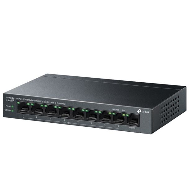 MREŽNI USMERNIK (ROUTER) TP LINK SWITCH LAN 9 PORT LS109P 9X10/100 8XPOE+