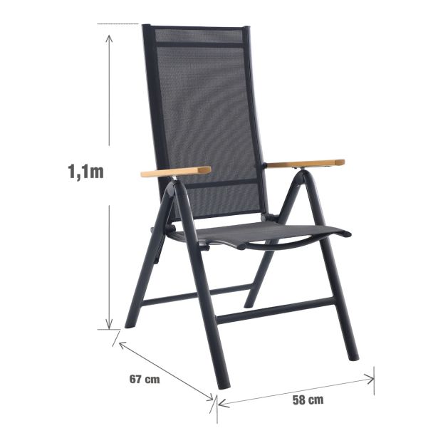 KOVINSKI STOL NATERIAL ORIS 67X58X110 T.SIV ALU, ZLOŽLJIV