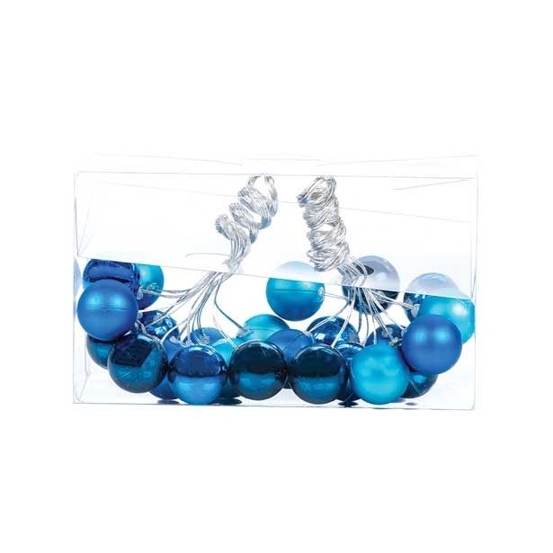 OKRASEK ZA JELKO GLOSSTYLE NA ŽICI 2 CM 2/1 TEMNO MODRE