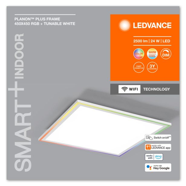 NADGRADNA SMART SVETILKA LEDVANCE 450X450MM RGBTW BELA SMART WIFI