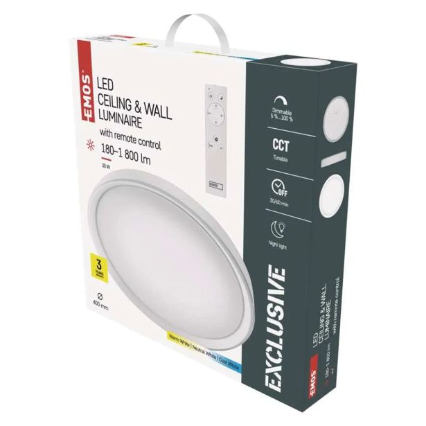 NADGRADNA STROP. SVETILKA EMOS ILVI 30W 1800LM CCT