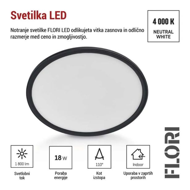 NADGRADNA STROP. SVETILKA EMOS LED OKR. PANEL FLORI 18W 1800LM NW IP20 B