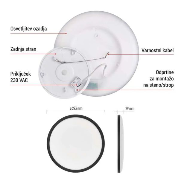 NADGRADNA STROP. SVETILKA EMOS LED OKR. PANEL FLORI 18W 1800LM NW IP20 B