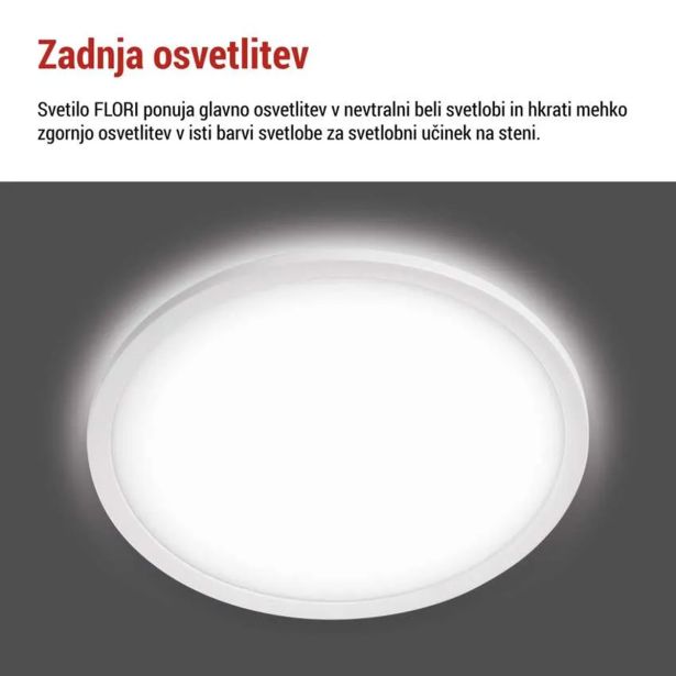 NADGRADNA STROP. SVETILKA EMOS LED OKR. PANEL FLORI 18W 1800LM NW IP20 W