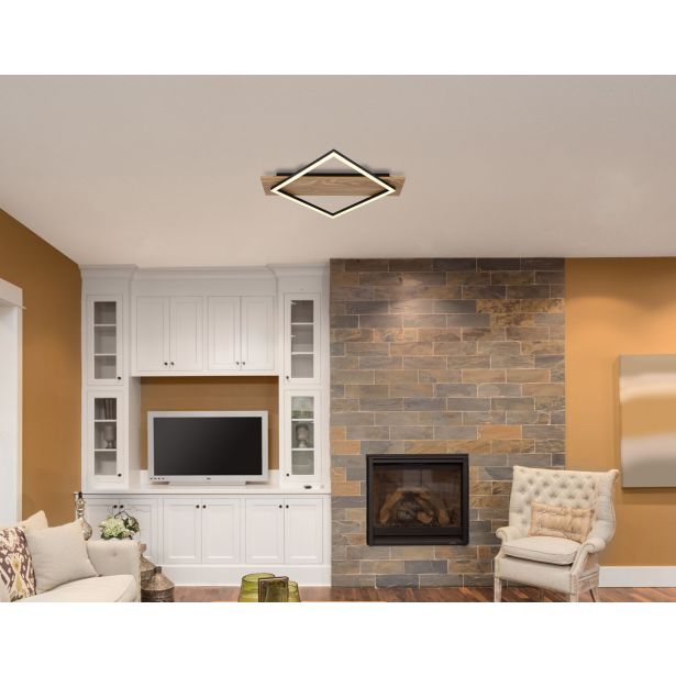 NADGRADNA STROP. SVETILKA GLOBO BEATRIX LED 18W 950LM 3000K 46.7 CM LES-ČRNA