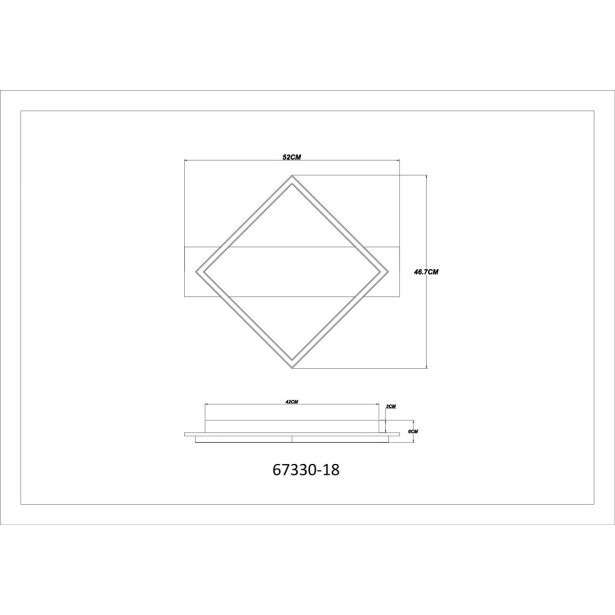 NADGRADNA STROP. SVETILKA GLOBO BEATRIX LED 18W 950LM 3000K 46.7 CM LES-ČRNA