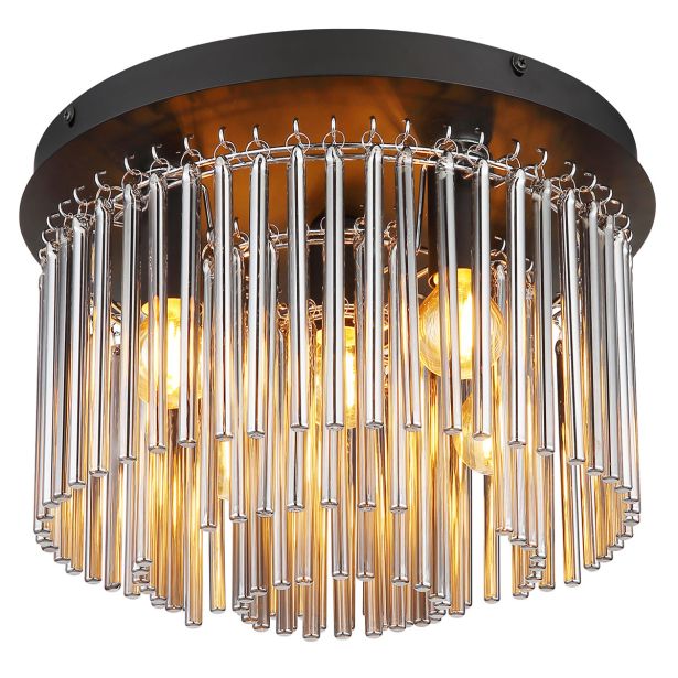 NADGRADNA STROP. SVETILKA GORLEY 5XE14 ČRNA / STEKLO