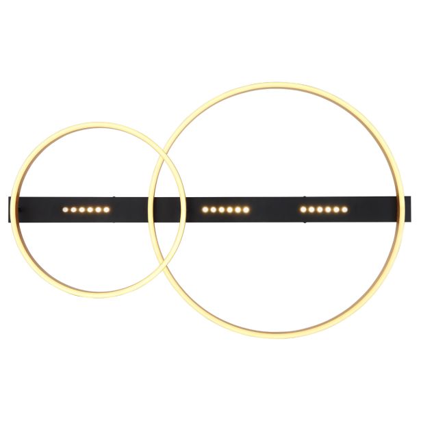 NADGRADNA STROP. SVETILKA LUFFY 54W 930X585X102MM ČRNO ZLATI DVA KROGA