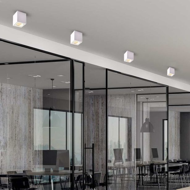 NADGRADNA STROP. SVETILKA MILAGRO BIMA RING BELA 1XGU10 ML7684 KVADRATNA