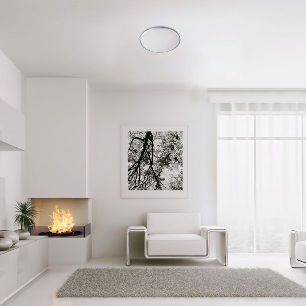 NADGRADNA STROP. SVETILKA RABALUX ENGON 18W D27CM SREBRNA