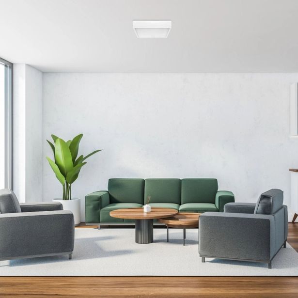 NADGRADNA STROP. SVETILKA RABALUX LAURI 22W BELA KVADRATNA