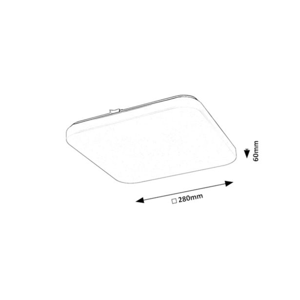 NADGRADNA STROP. SVETILKA RABALUX VENDEL 12W 28X28CM KVADRATNA