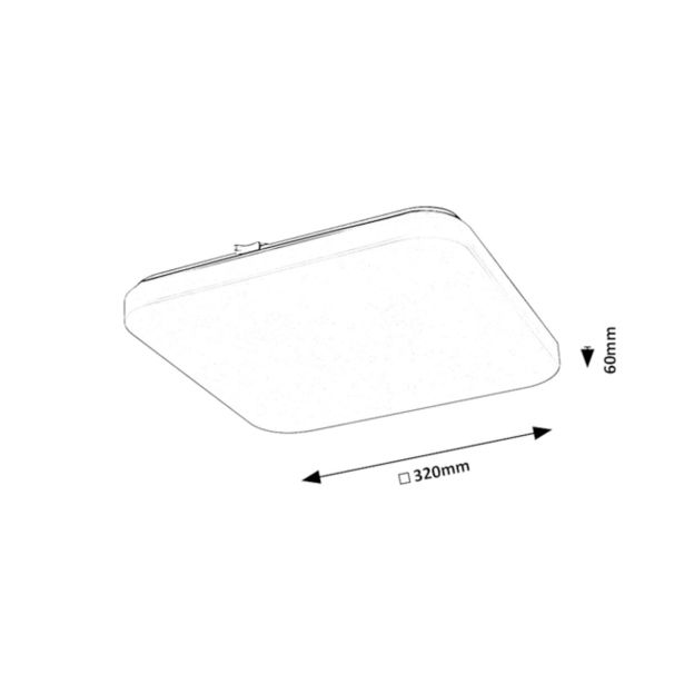 NADGRADNA STROP. SVETILKA RABALUX VENDEL 18W 32X32CM KVADRATNA