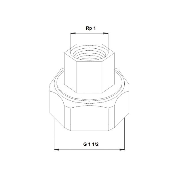 NADOM.DEL ZA ČRPALKO GRUNDFOS PRIVIJALI 38.1MM-25.4 MM ZA ČRPALKO 25.4 MM (1 -)