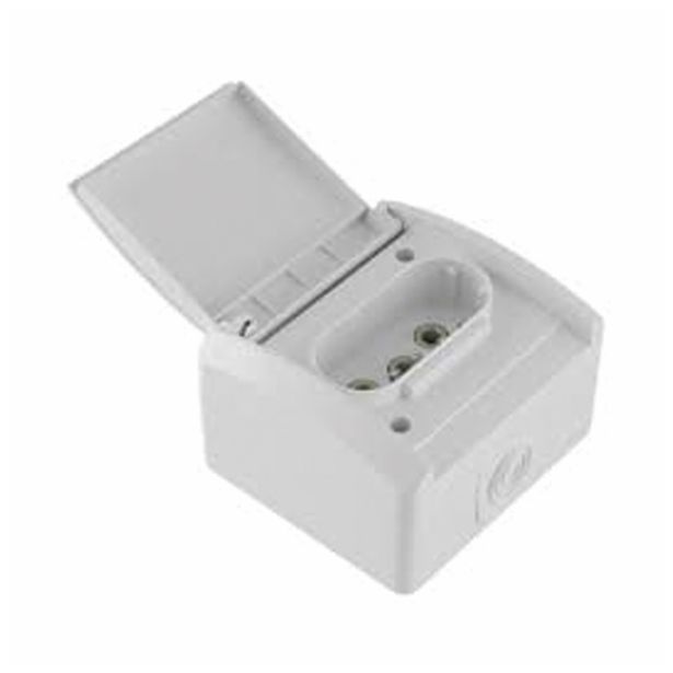 NADOMETNA VTIČNICA ELEKTROMATERIAL 5 POLNA TRIFAZNA BELA, IP44