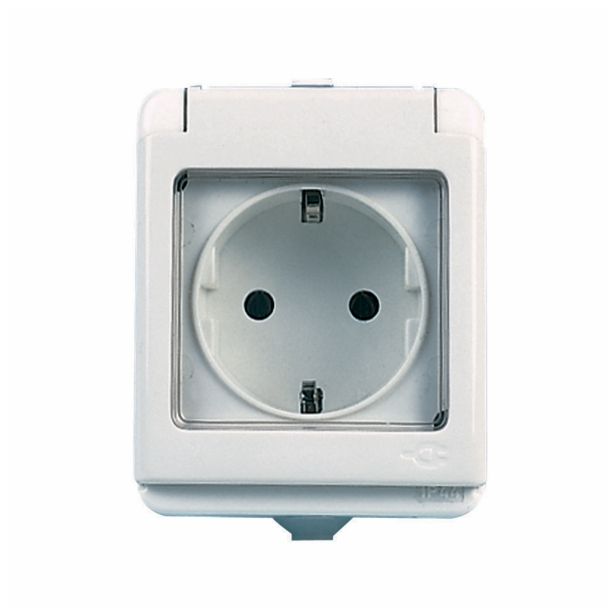 NADOMETNA VTIČNICA FLUID VARNOSTNA SIVA, VIJAČNA, IP44