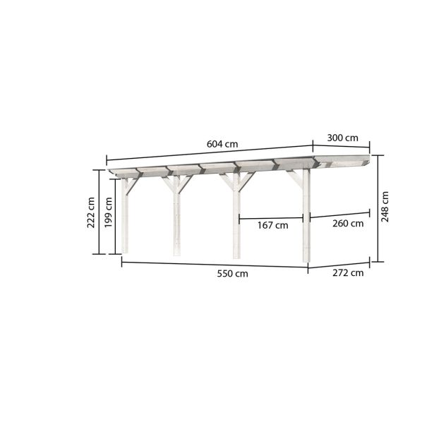 LESENI NADSTREŠEK KARIBU NADSTREŠEK 2C 550X248X272