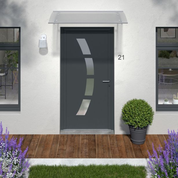 NADSTREŠEK NAD VRATI ARTENS NEVA KOMPLET NADSTREŠEK 150X90CM KOVINSKI SREBRN