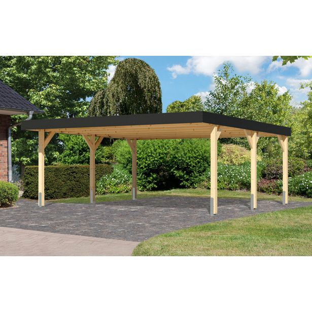 NADSTREŠEK ZA AVTO KARIBU DVOJNI NADSTREŠEK ZA AVTO IZ LEPLJENEGA LESA 1