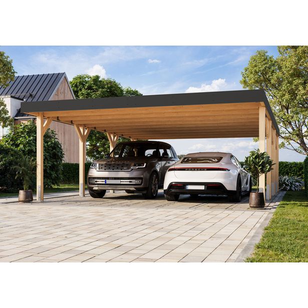 NADSTREŠEK ZA AVTO KARIBU DVOJNI NADSTREŠEK ZA AVTO IZ LEPLJENEGA LESA 2