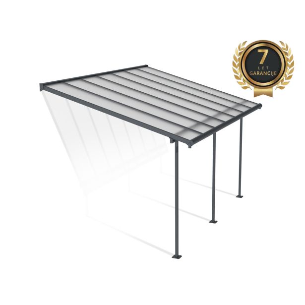 NADSTREŠEK ZA TERASO PALRAM FERIA PATIO COVER 3X4.25 SIVA/TRANSPARENT