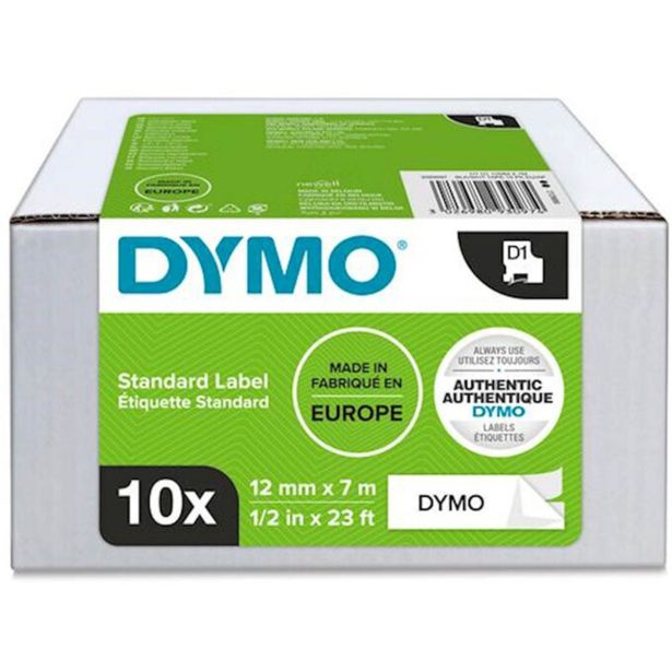 NALEPKE IN TRAKOVI DYMO D1 TRAK 12 MM ČRNA NA BELI, PAK. 10/1