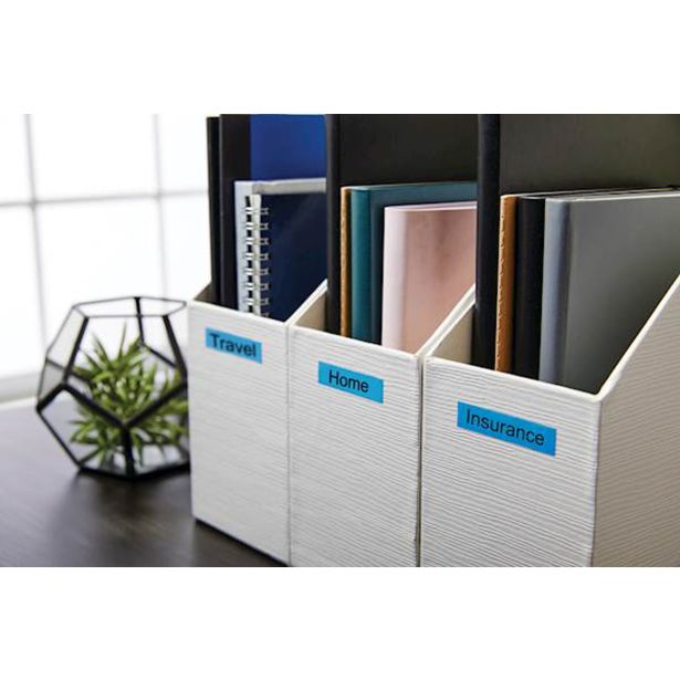 NALEPKE IN TRAKOVI DYMO D1 TRAK 12 MM ČRNA NA MODRI, 45016