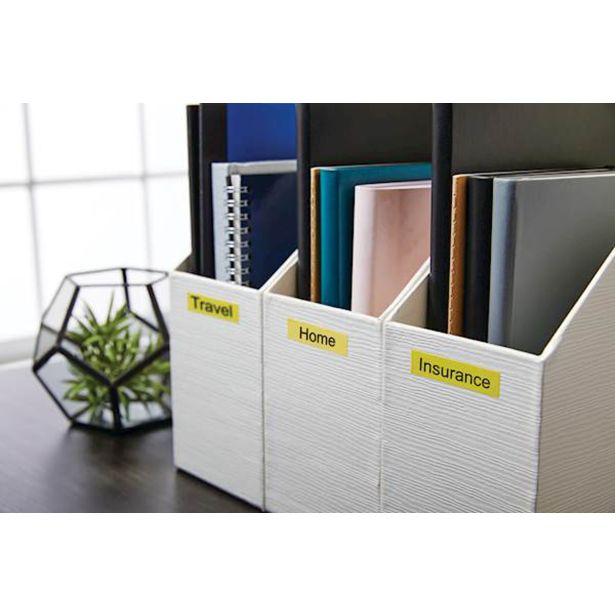 NALEPKE IN TRAKOVI DYMO D1 TRAK 9 MM ČRNA NA RUMENI, 409180