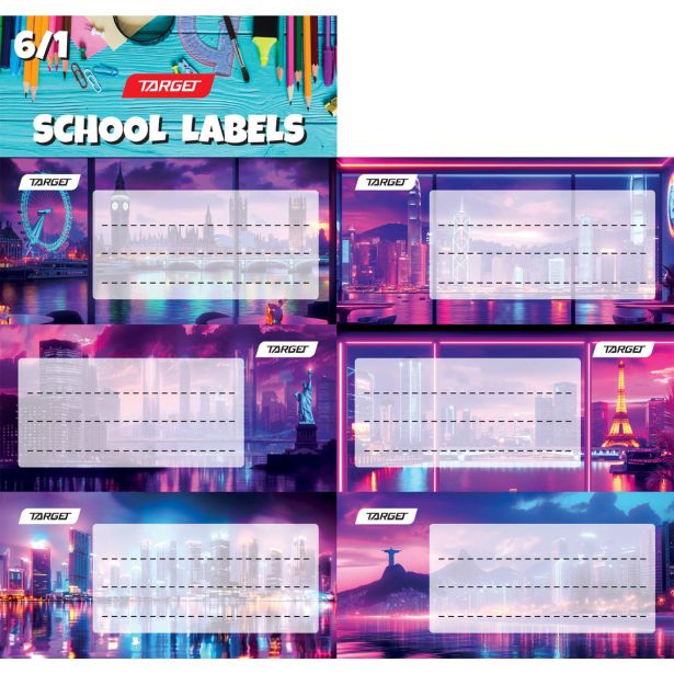 NALEPKE TARGET ŠOLSKE 6/1 CITY NEON 28940