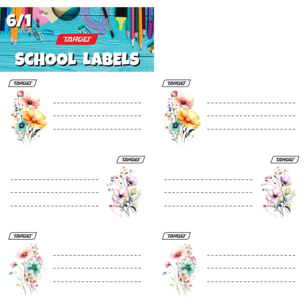 NALEPKE TARGET ŠOLSKE 6/1 WHITE CHIC 28247