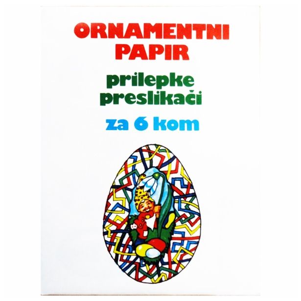 NALEPKE ZA PIRHE BERČON ORNAMENTNI PAPIR IN 6 PRELEPK