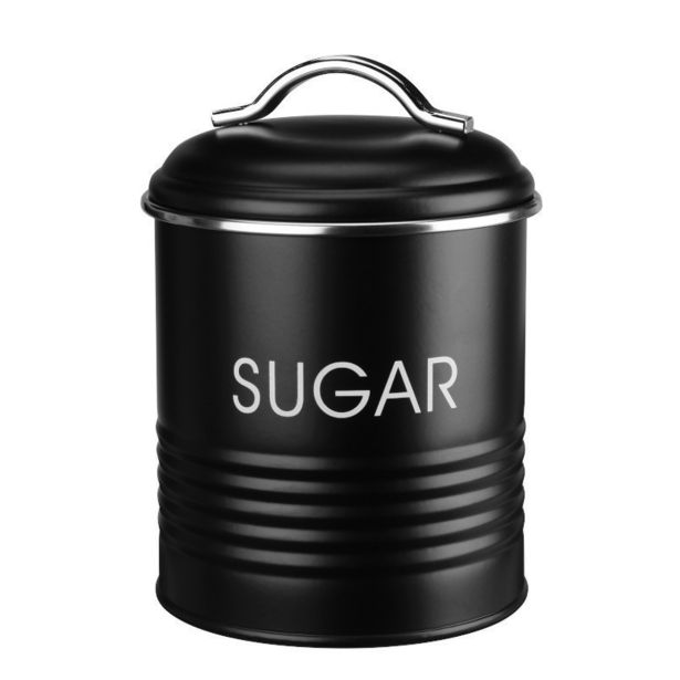 NAMENSKA DOZA GALICIJA SUGAR 12.5X12.5X17CM ČRNA METALNA S POKROVOM