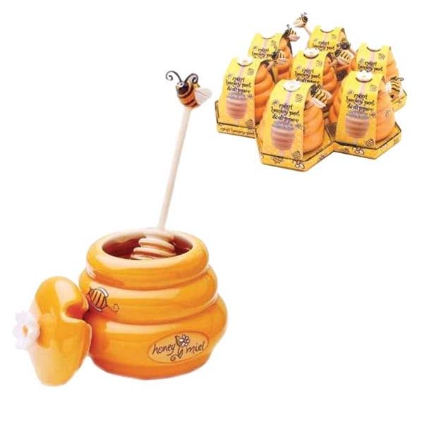 NAMENSKA DOZA ZA MED Z ŽLIČKO KERAMIKA