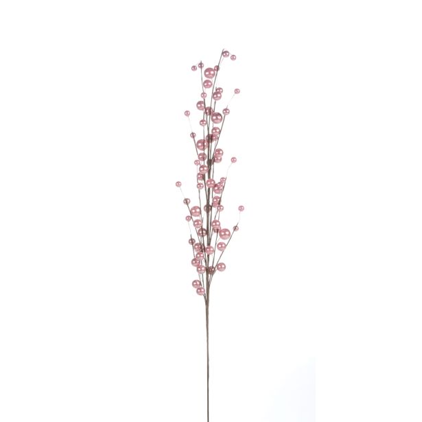 NAMIZNA DEKORACIJA GLOSSTYLE DEKORATIVNA VEJICA Z ROZA PERLAMI 72 CM VIŠINE