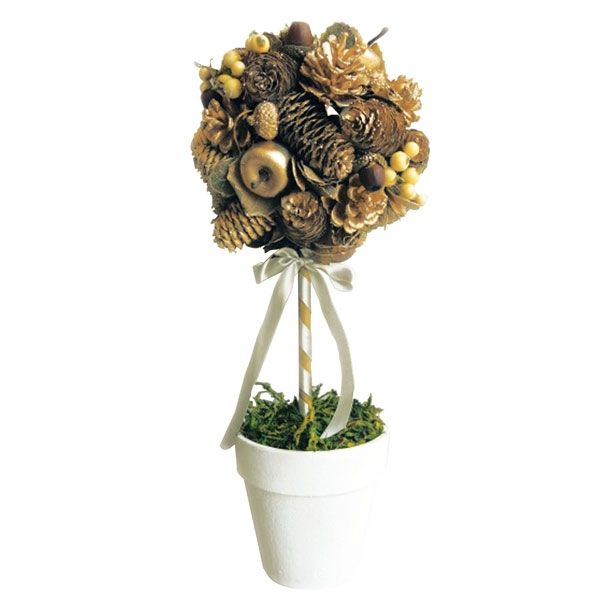 NAMIZNA DEKORACIJA GLOSSTYLE DREVESCE V LONČKU 37 CM VIŠINE ZLATE BARVE