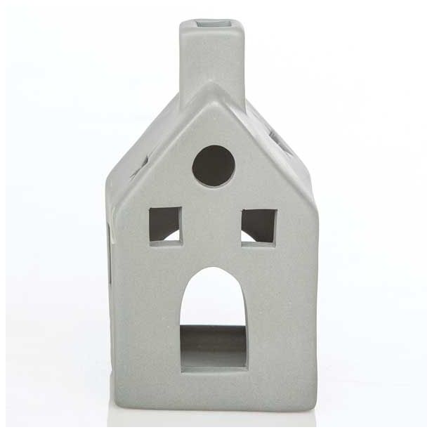 NAMIZNA DEKORACIJA GLOSSTYLE HIŠICA 11 CM SIVA ZA ZA ČAJNO SVEČKO