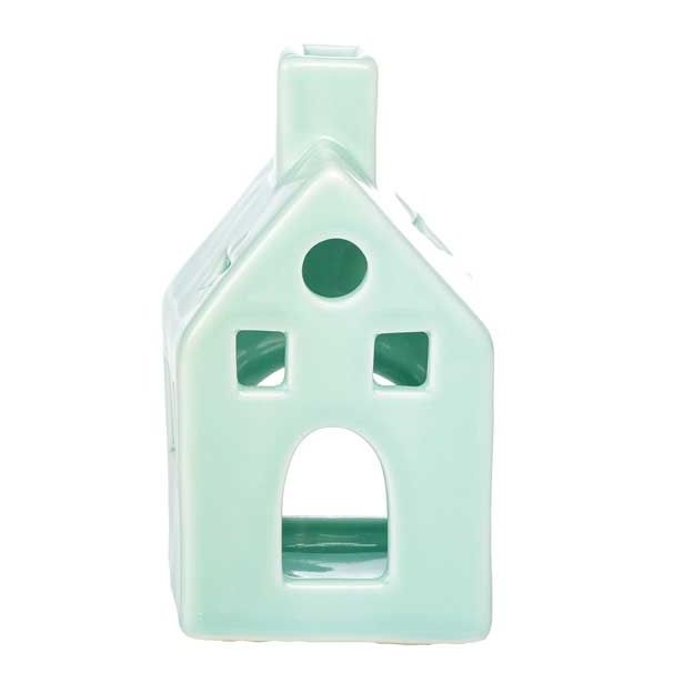 NAMIZNA DEKORACIJA GLOSSTYLE HIŠICA 11 CM ZELENA ZA ZA ČAJNO SVEČKO