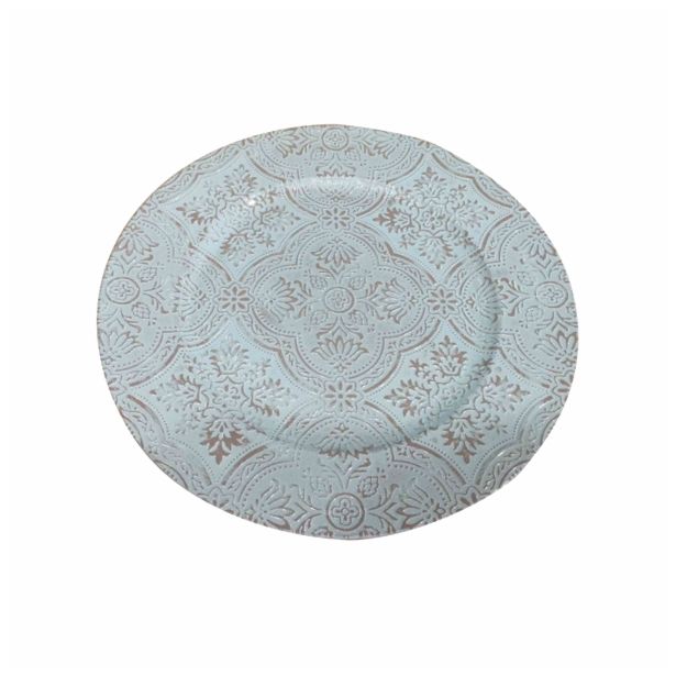 NAMIZNA DEKORACIJA GLOSSTYLE KROŽNIK FI 33 MODRI RELJE FNI IZ UMETNE MASE