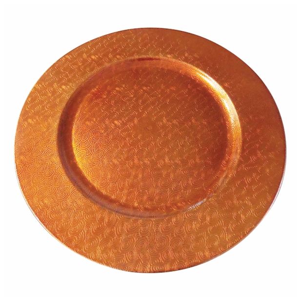 NAMIZNA DEKORACIJA GLOSSTYLE KROŽNIK FI 33 ORANŽNI DEKORATIVNI UMETNA MASA