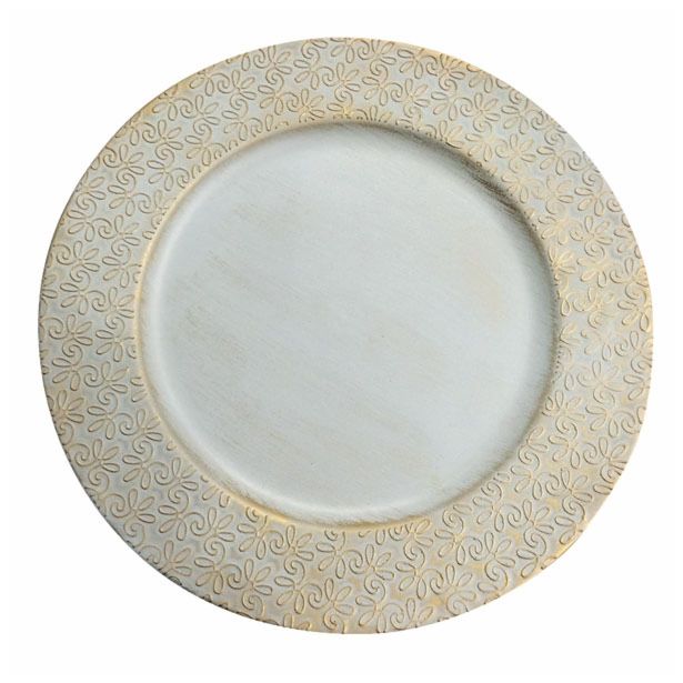 NAMIZNA DEKORACIJA GLOSSTYLE KROŽNIK FI 33 ZLATI /BEŽ IZ UMETNE MASE