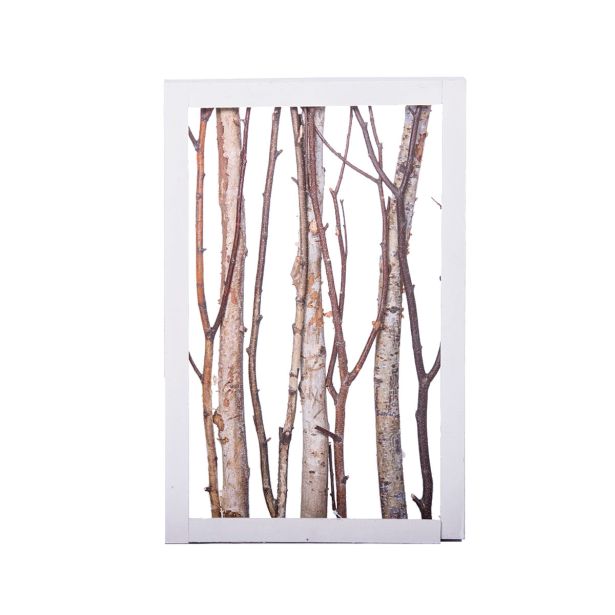 NAMIZNA DEKORACIJA GLOSSTYLE LESENA V OKVIRJU BREZA 37X57X55 CM