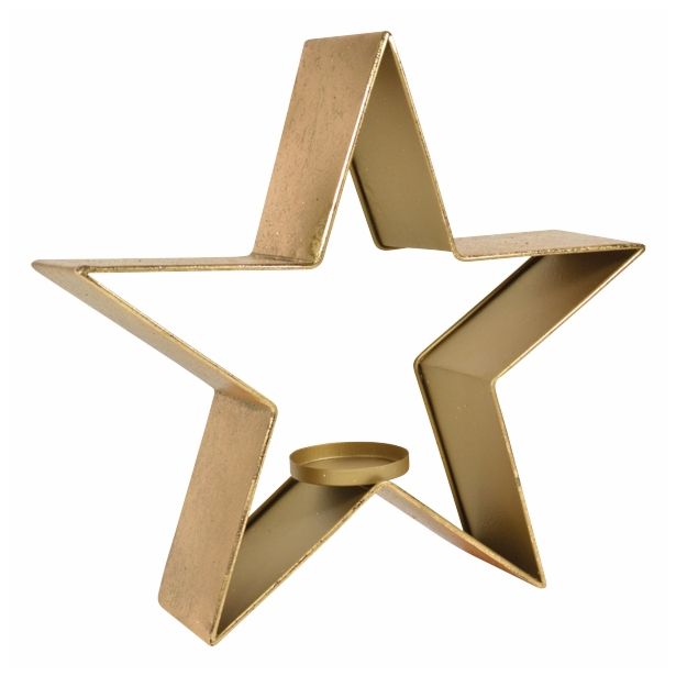 NAMIZNA DEKORACIJA R+W KOVINSKA ZVEZDA 36 CM ZLATA ZA ENO SVEČO