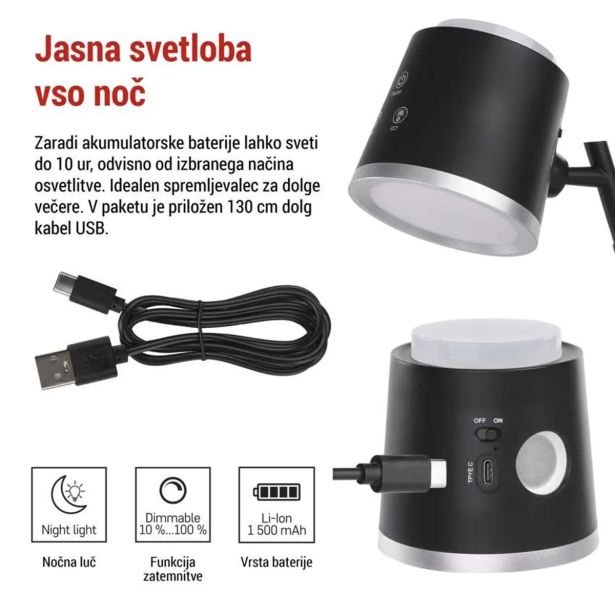 NAMIZNA SVETILKA EMOS ABBIE ČRNA