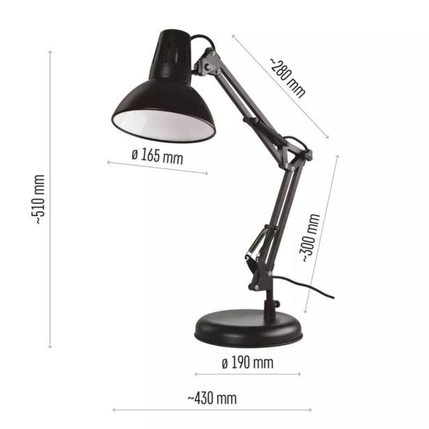 NAMIZNA SVETILKA EMOS DUSTIN ČRNA