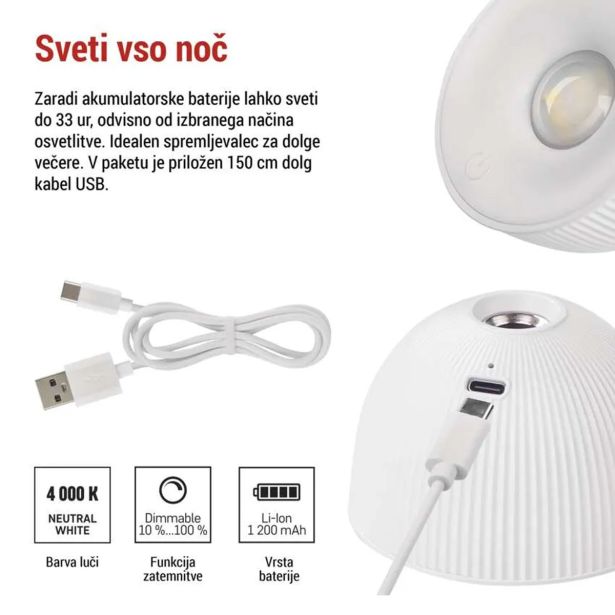 NAMIZNA SVETILKA EMOS SOPHIE BELA