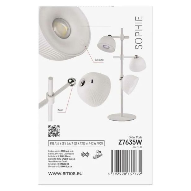 NAMIZNA SVETILKA EMOS SOPHIE BELA