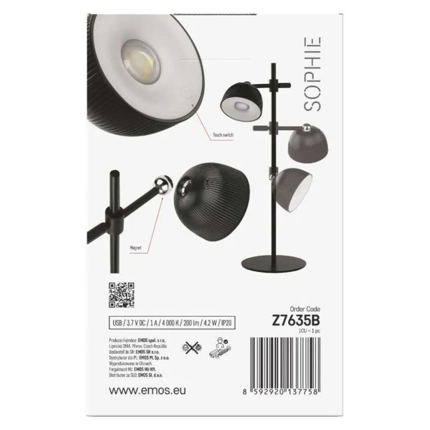 NAMIZNA SVETILKA EMOS SOPHIE ČRNA